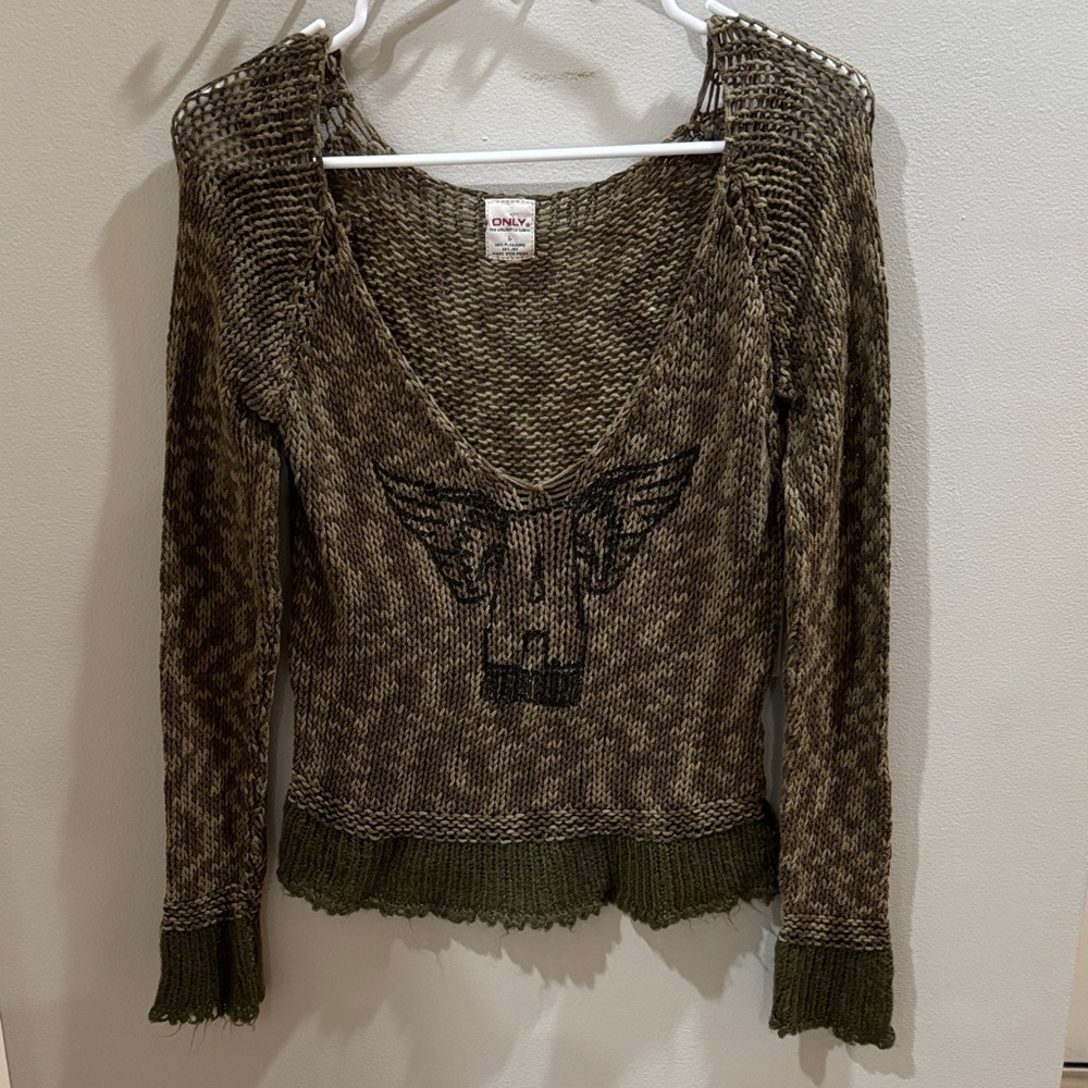 Only Olive Green Knit Top